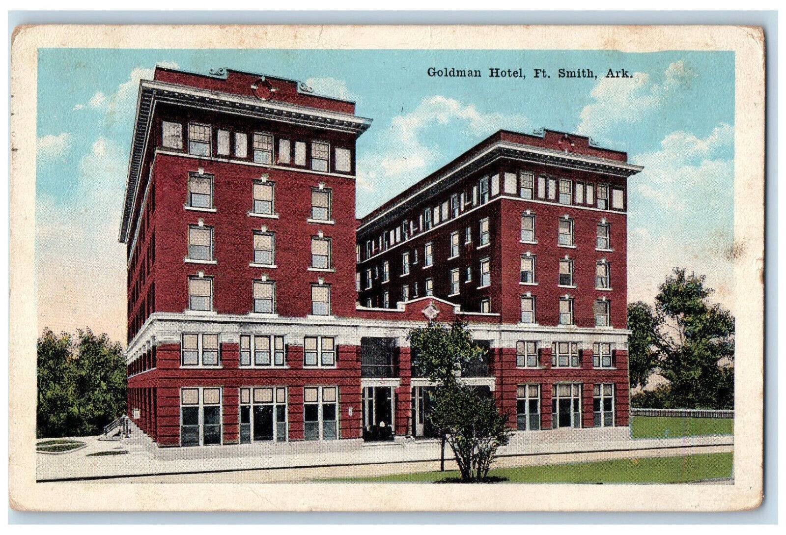 1918 Goldman Hotel Building Fort Smith Arkansas AR Antique Posted Postcard