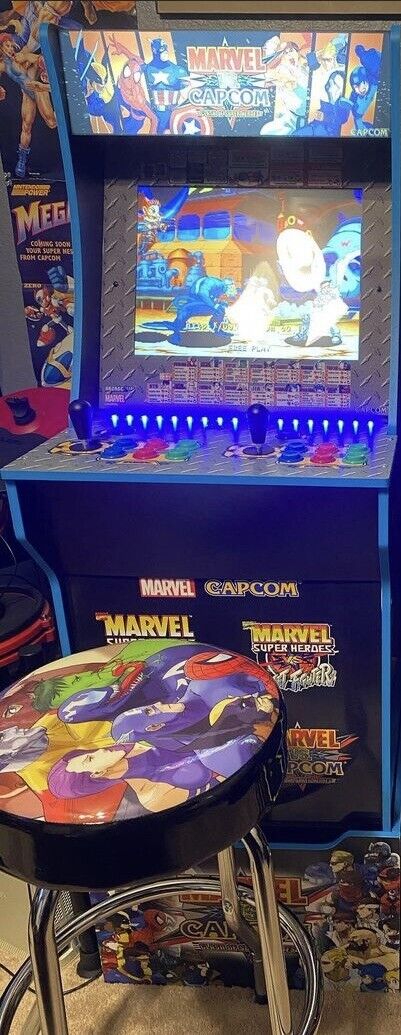 Marvel Vs Capcom 1 Arcade1Up Cabinet With Riser And Light Up Marquee (With Box)