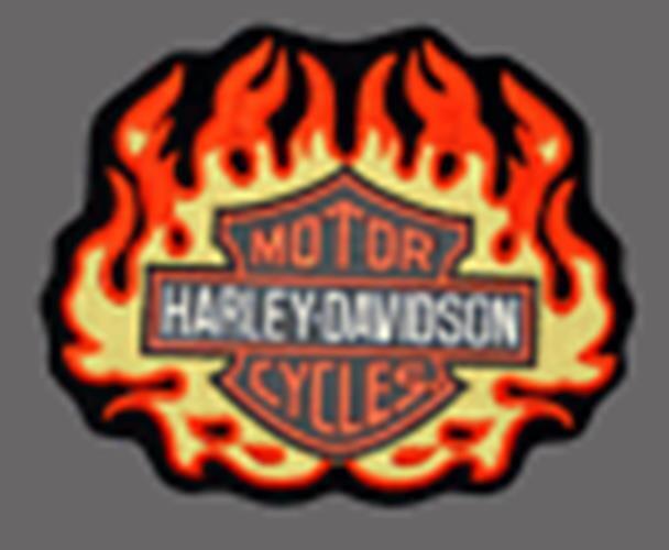 HARLEY DAVIDSON BARSHIELD FLAME BIKER PATCH 6 INCH. 