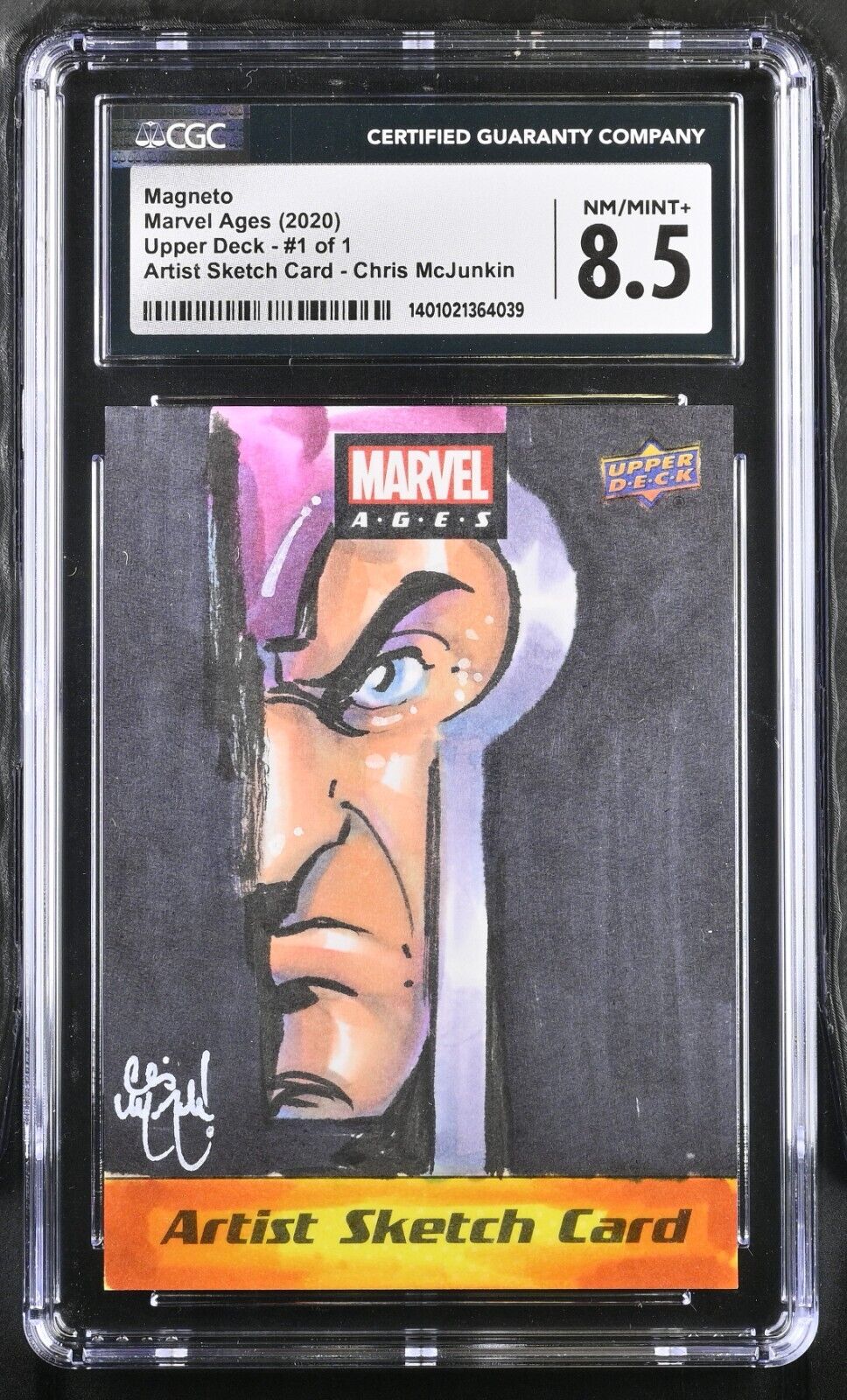 Marvel Sketch Card Artist Proof 1/1 - Magneto - Chris McJunkin - CGC 8.5