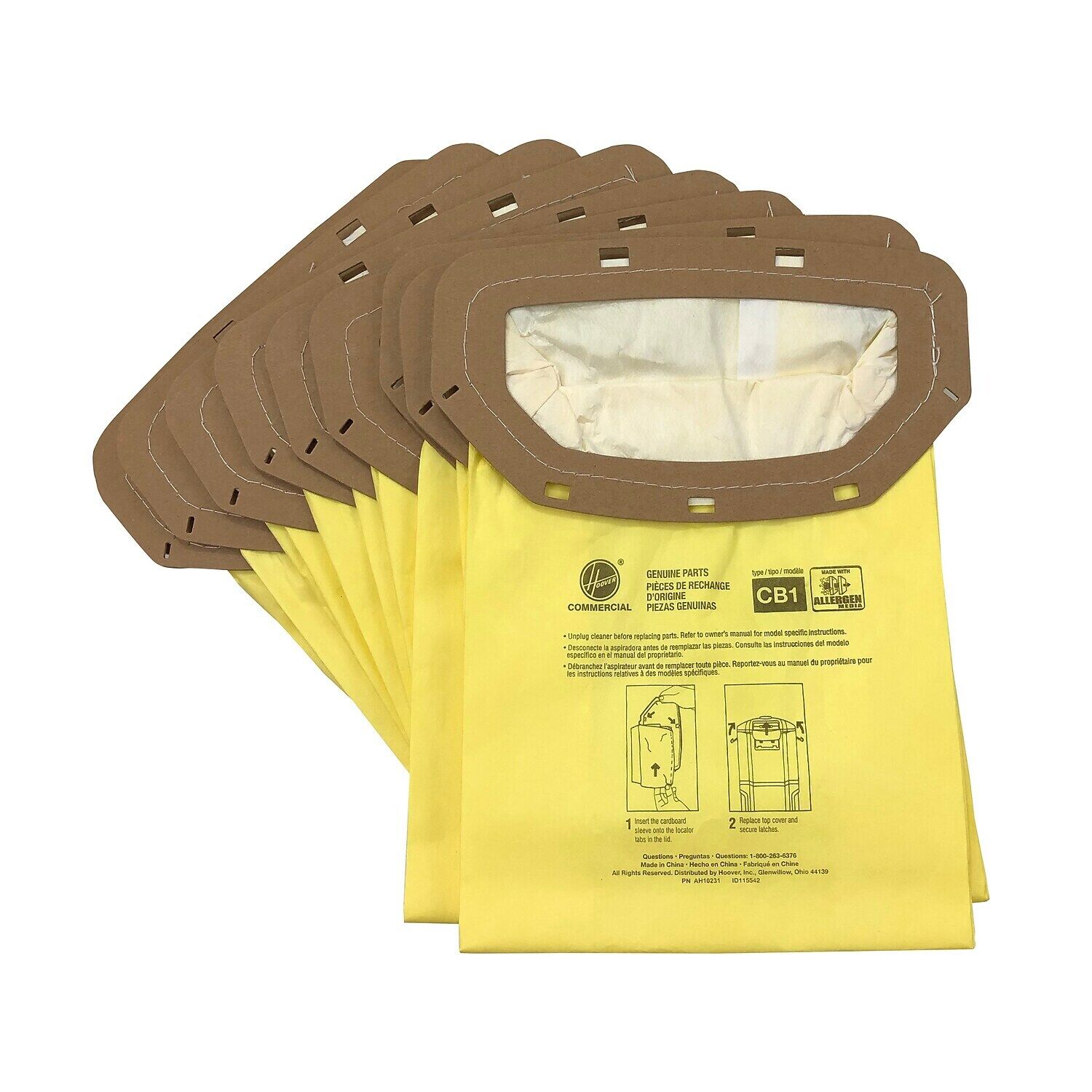 Hoover Shake Out Vacuum Bags Yellow 10/Pack (AH10231) 