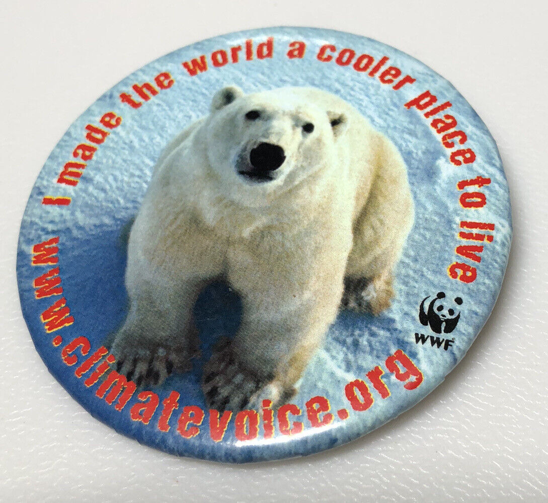 Protest Climate Change Global Warming Save Polar Bears Oceans Button Pin Pinback