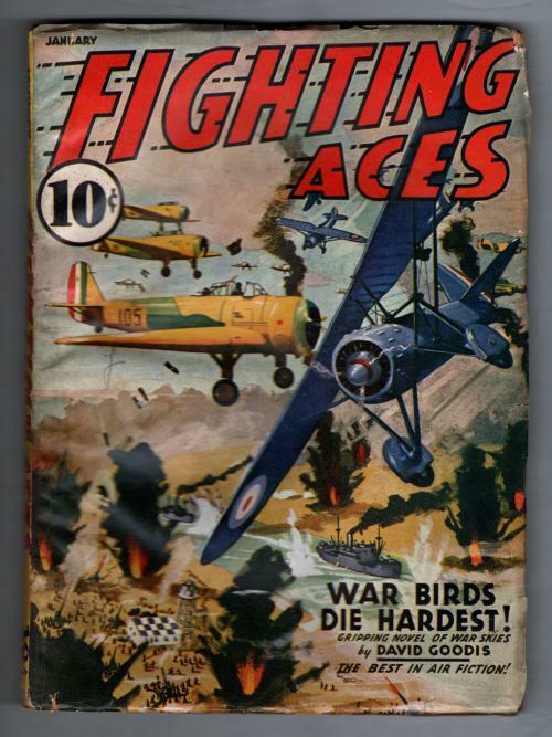 Fighting Aces Jan 1941 Pulp David Goodis "War Birds Die Harvest"