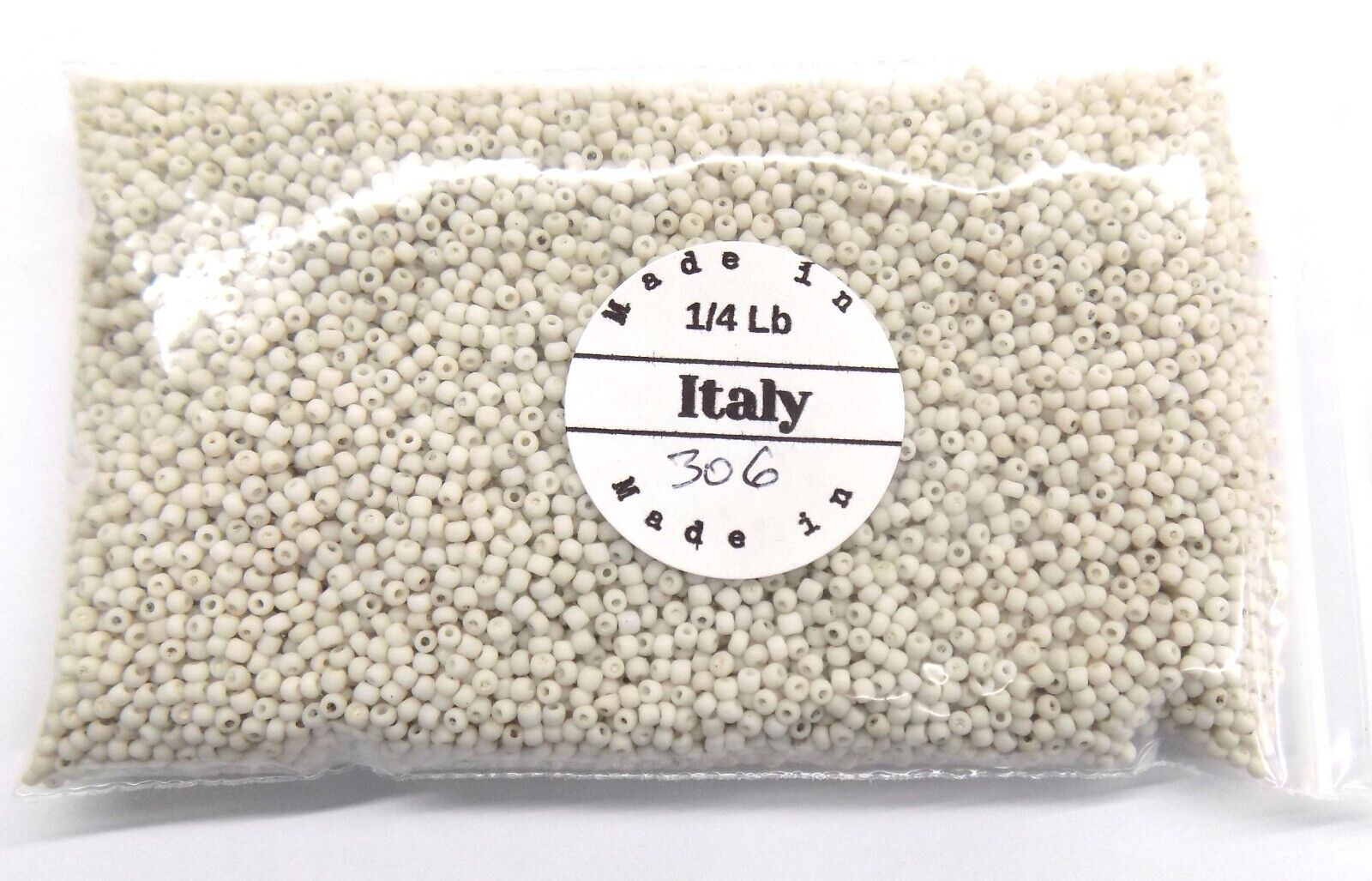 1/4# Pound 11/0 Original White Antique Venetian Seed Beads African Trade V 306