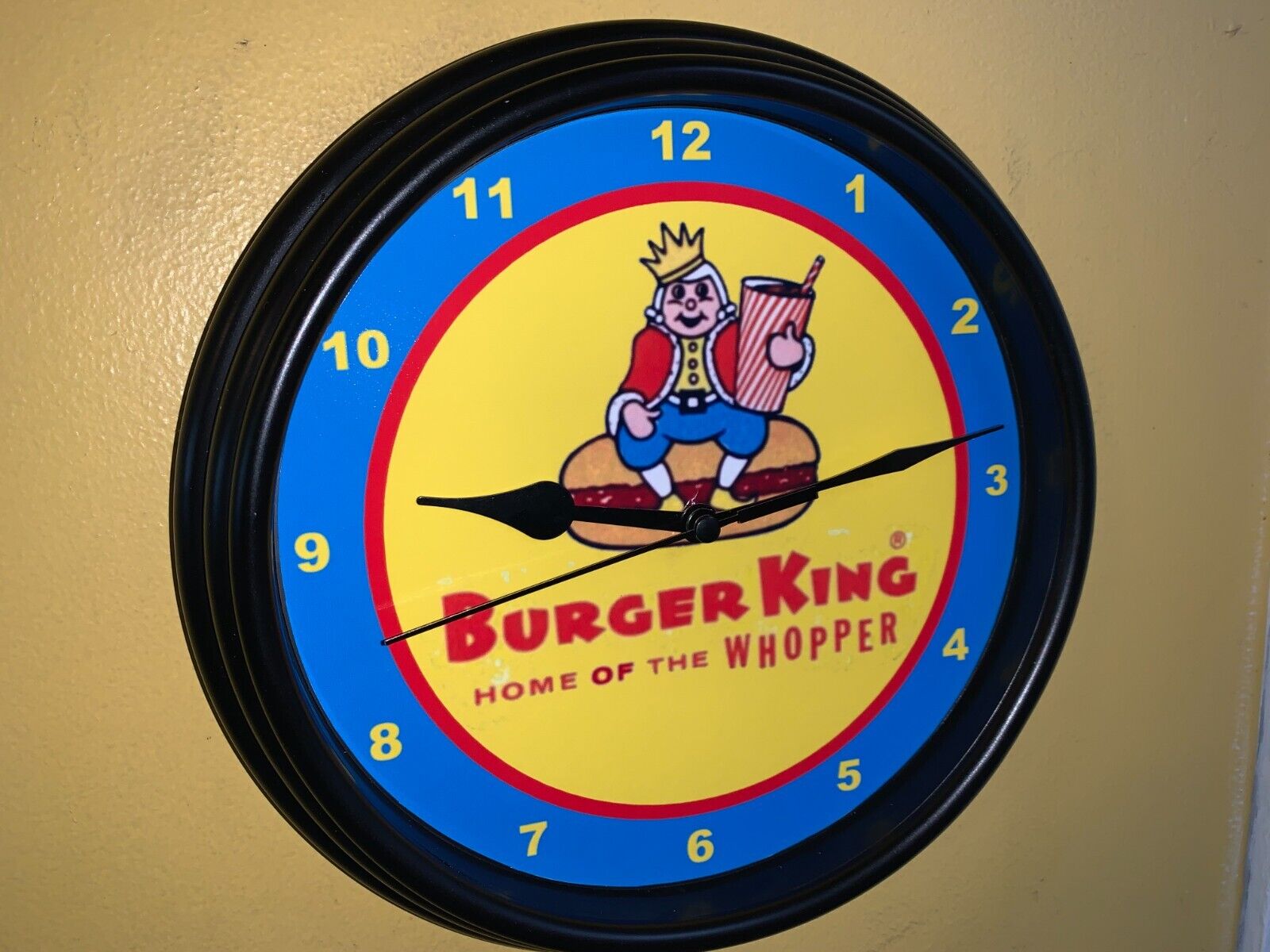 Burger King Whopper Hamburger Restaurant Diner Kitchen Advertising Clock Sign