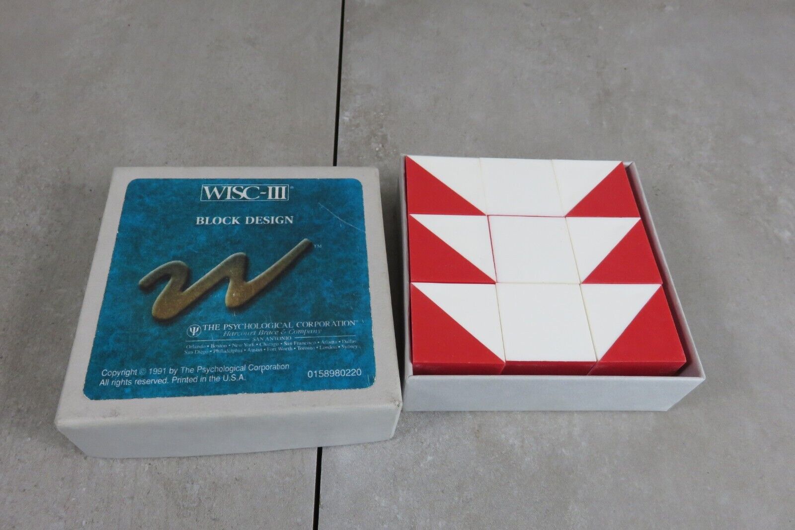 WISC-III Wechsler Standard Block Design Set 1991