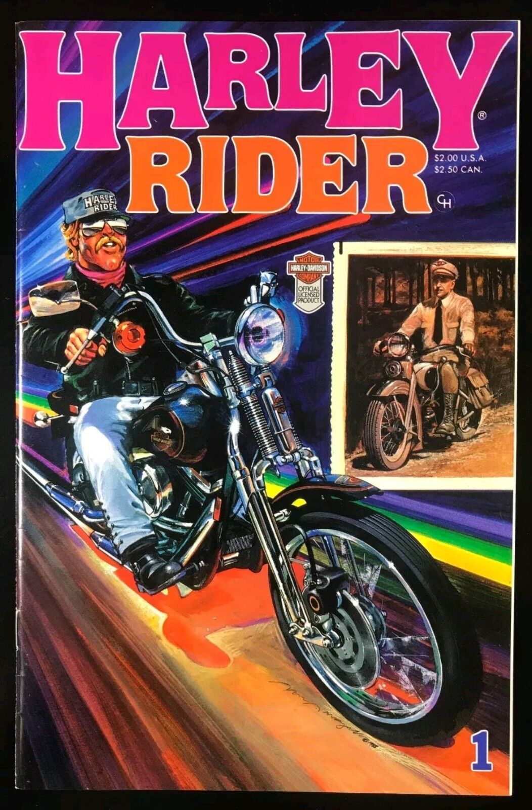 VIntage HARLEY RIDER COMIC - 1988 1ST EDITION Comic - MINT Harley Davidson