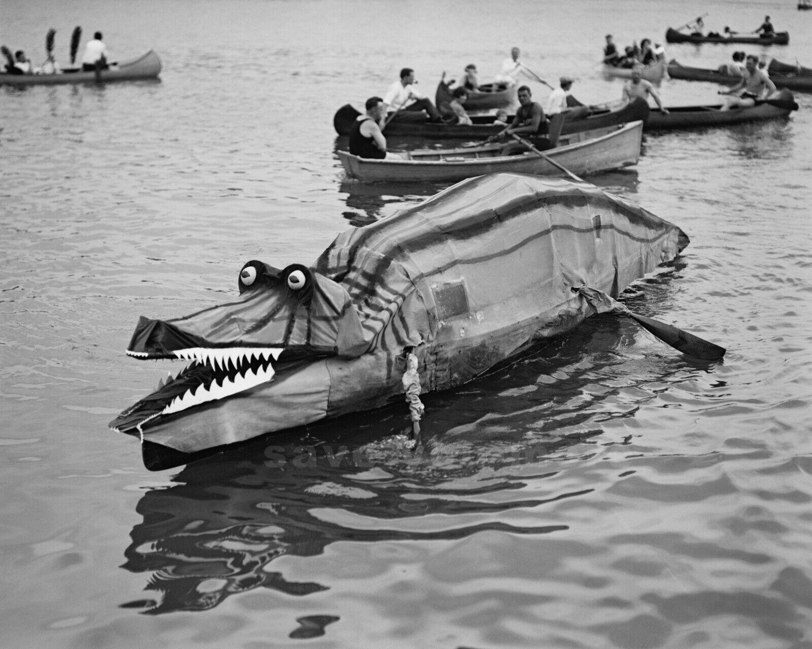Alligator Canoe Photograph Potomac River Washington DC 1925 8X10 Sports Print