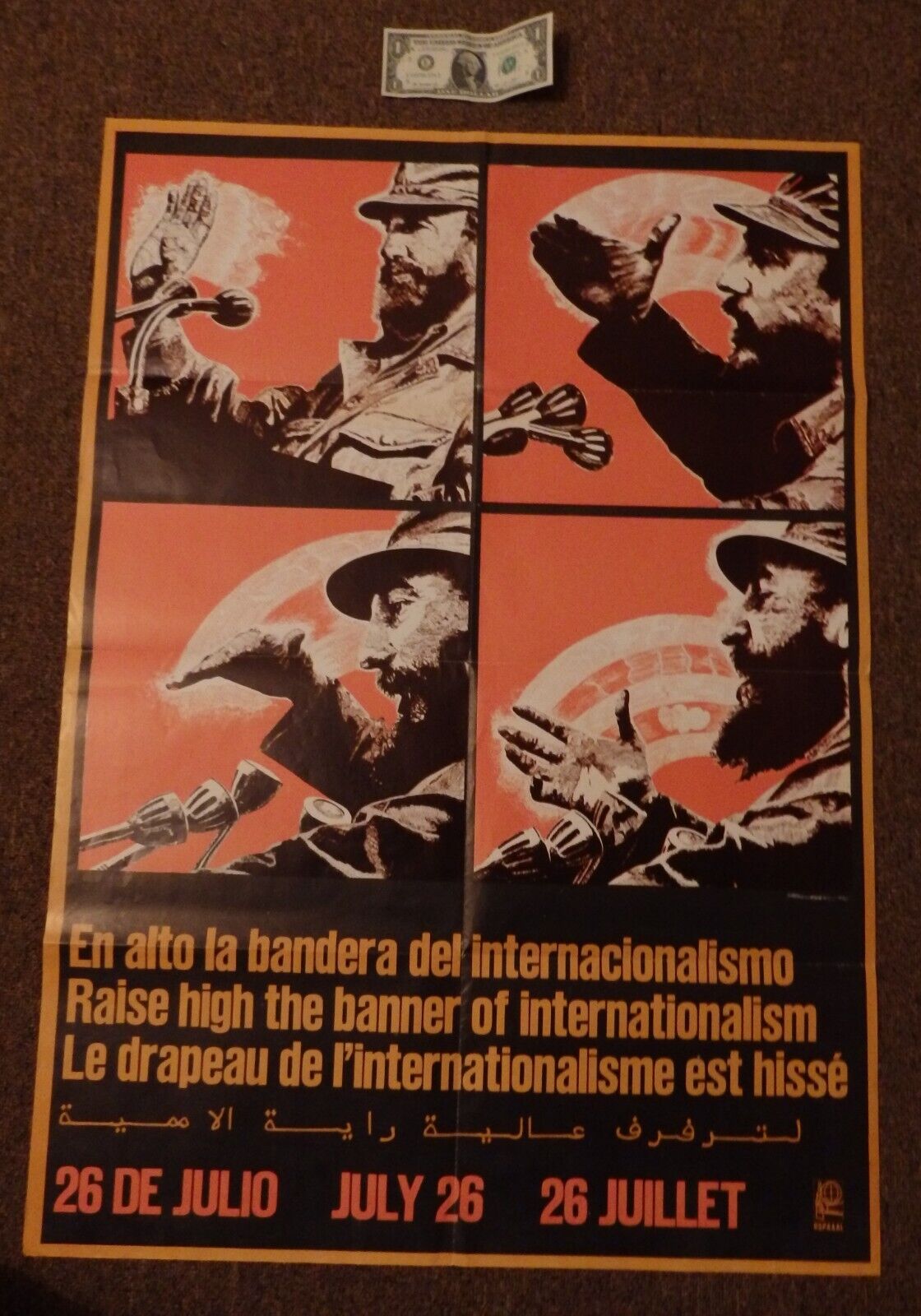 Cuba ORIGINAL OSPAAAL art poster of Fidel Castro giving a speech, 1976