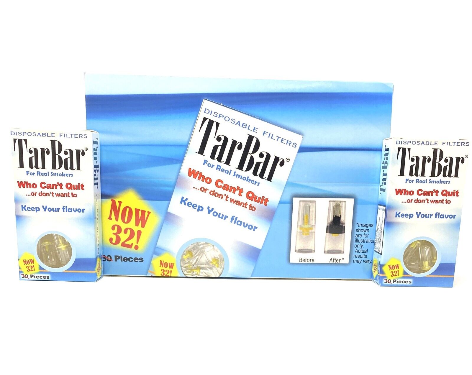 TarBar Cigarette Filters Disposable (24 Boxes / 768 Total)