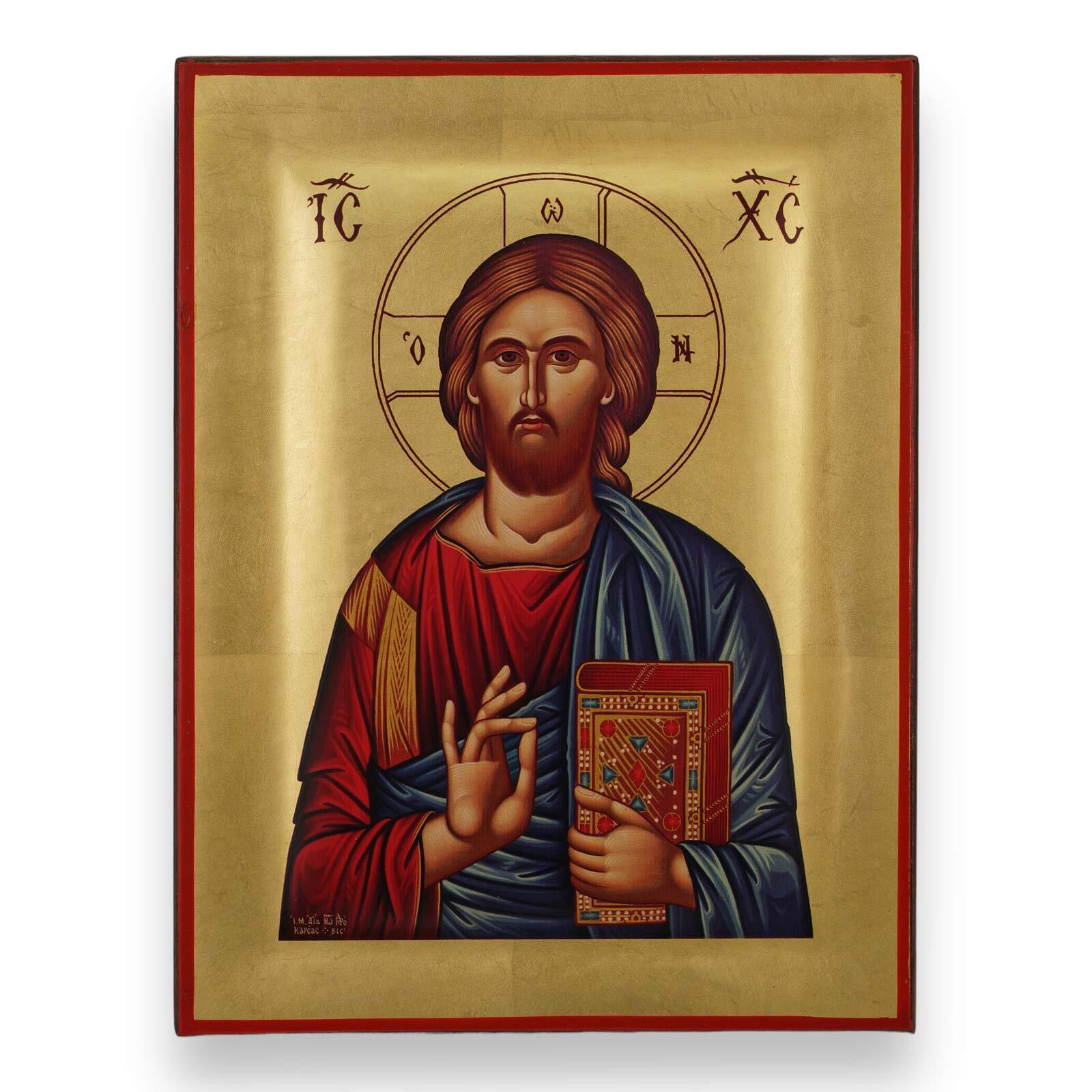 Jesus Christ Pantocrator Icon - Premium Handmade Greek Orthodox Byzantine Icon