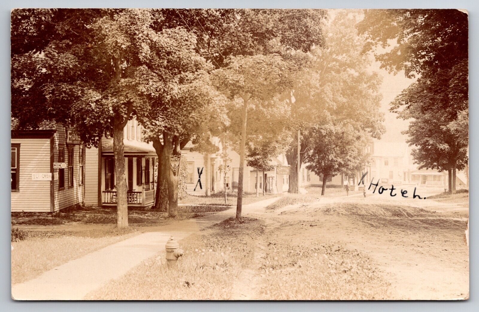 Street View Martin Livery Hotel Fire Hydrant Rochester Vermont? 1909 RPPC