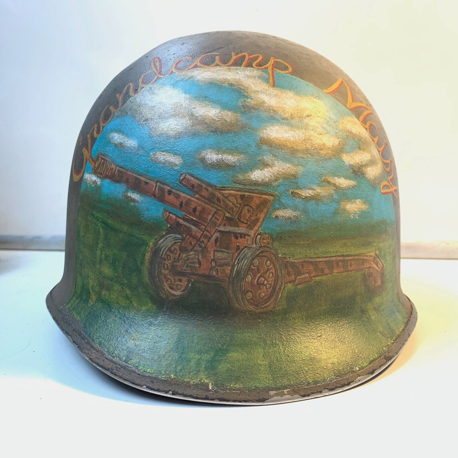 Maisy Battery - WW2 Normandy Diorama Helmet - Fantastic US M1 Display Helmet