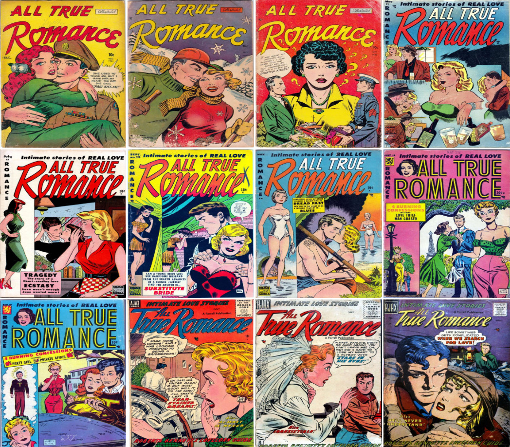 1951 - 1957 All True Romance Comic Book Package - 12 eBooks on CD