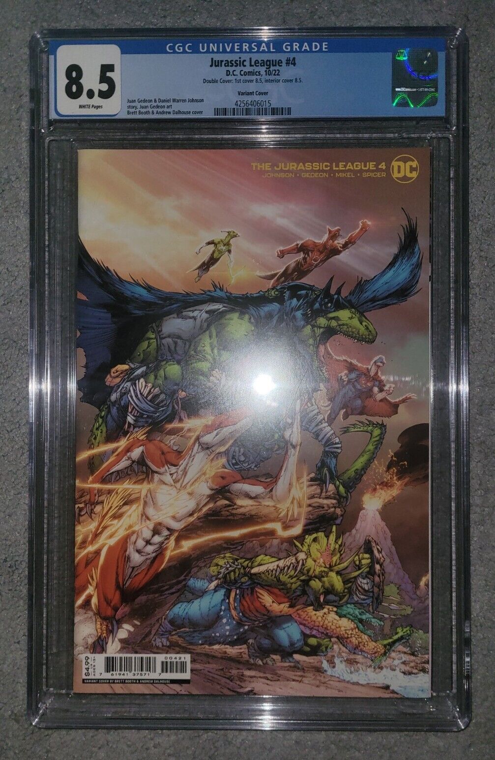 Jurassic League #4 Booth Variant CGC 8.5 VF+ WP Double Cover Super Rare DC 2022
