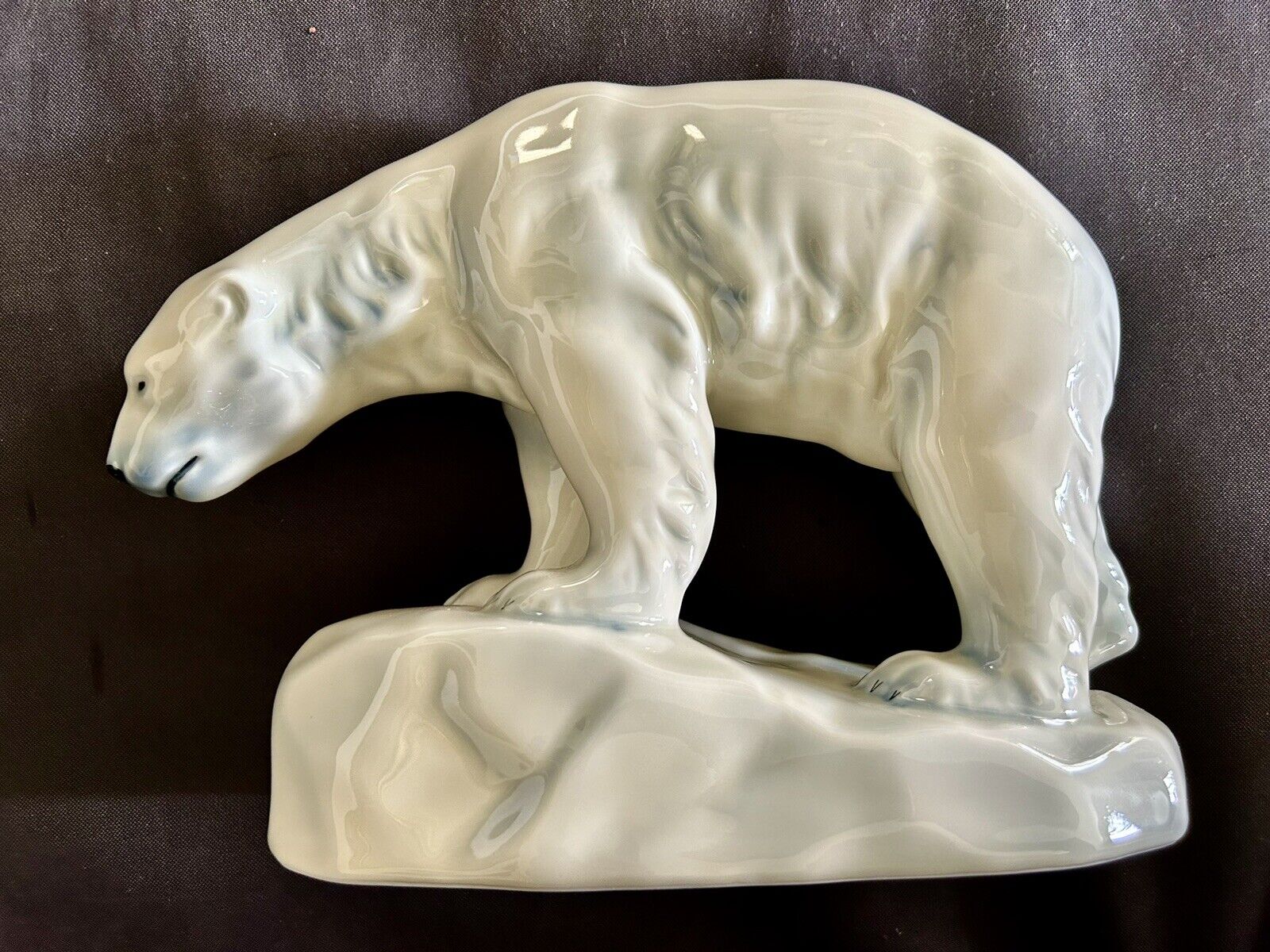 Vintage Prosgrund Polar Bear Porcelain Figurine - 10”L x 7.5”H