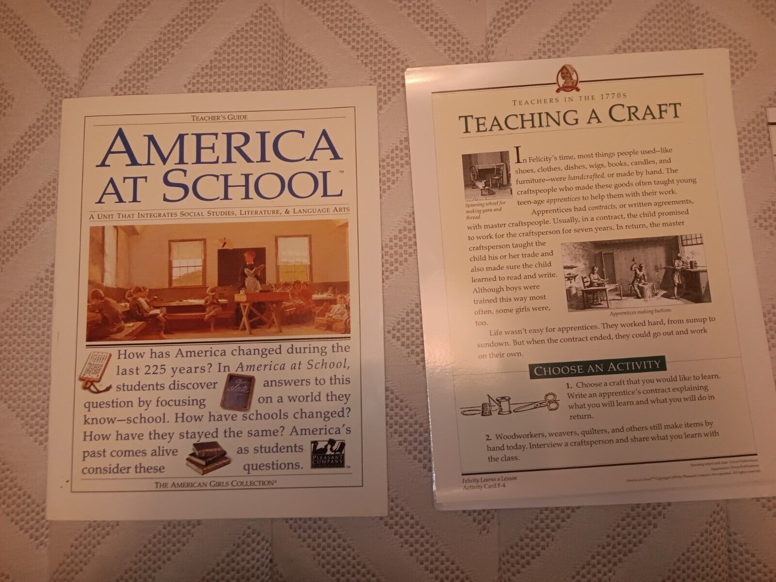 American Girl America at School Teacher\'s Guide Posters & Activities Homeschool