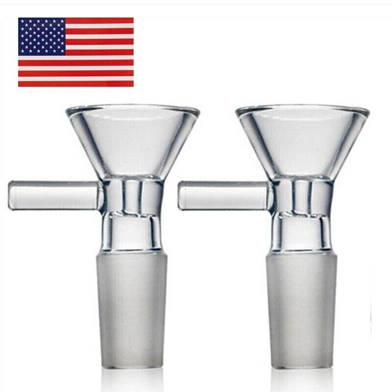 2PCS 14mm Male Glass Bowl For Water Pipe Hookah Bong Replacement Head