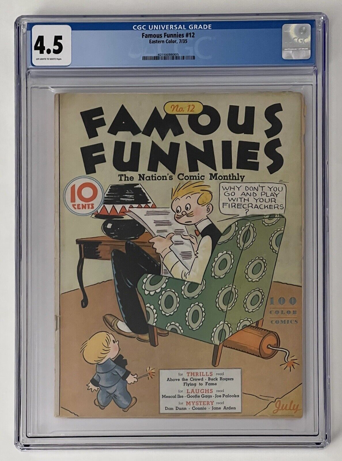 Famous Funnies #12 (1935) CGC 4.5 OWW - Very Nice Platinum Age Book - Gerber 8