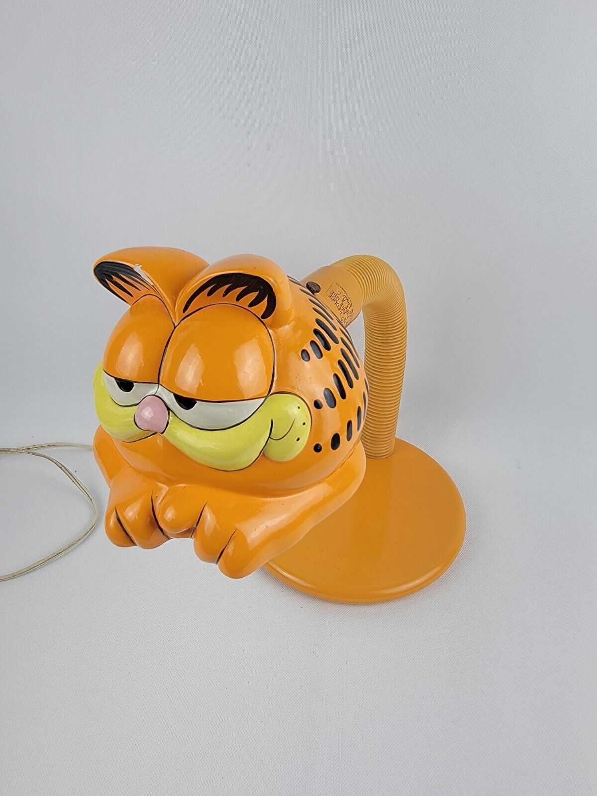 Vintage 1981 Rare Garfield the Cat Gooseneck Desk Lamp Adjustable Ceramic Head