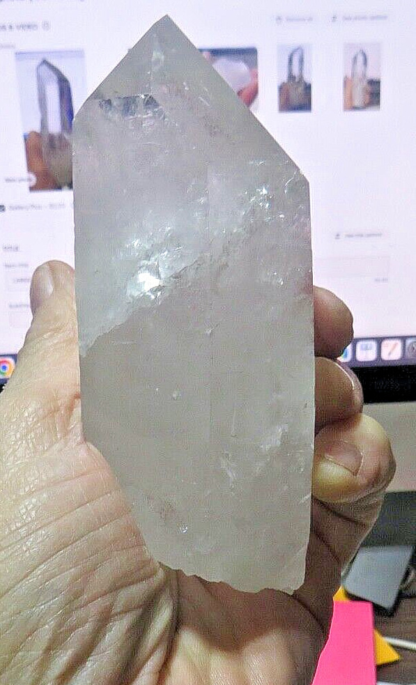 LARGE  QUARTZ  CRYSTAL CLUSTER  POINT GEODE CATHEDRAL FROM BRAZIL; HEALING STAND