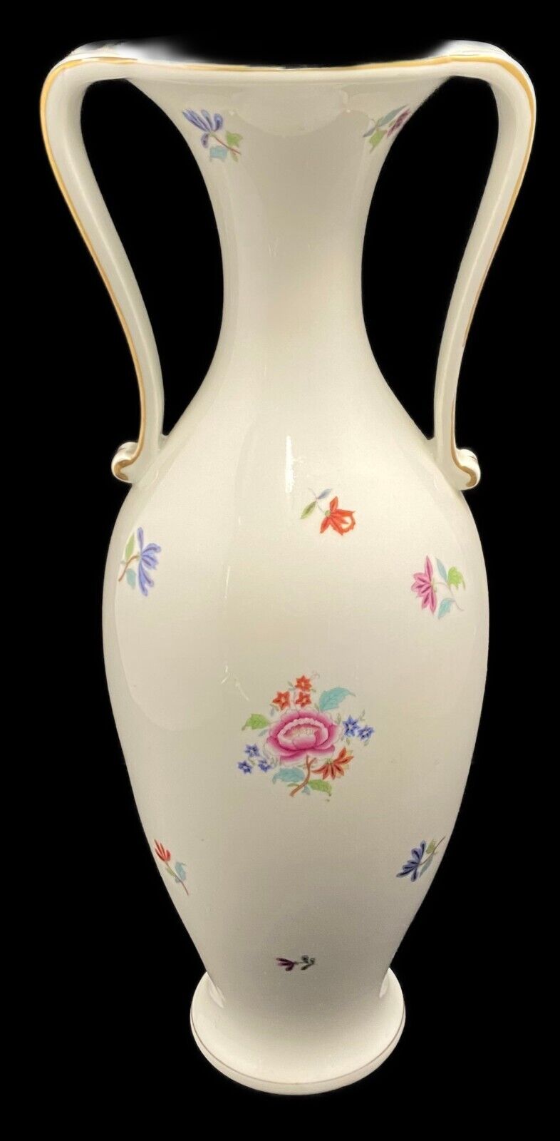 BEAUTY VINTAGE HUNGARY HEREND DOUBLE HANDED VASE 13\