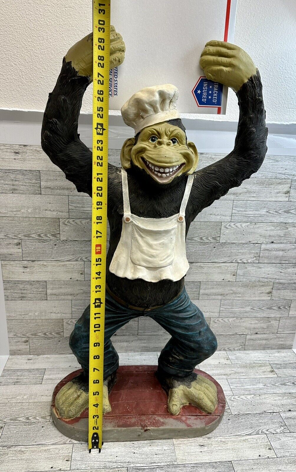 Monkey Chimp Chef Diner Restaurant Theme Display Advertising Resin Prop Statue