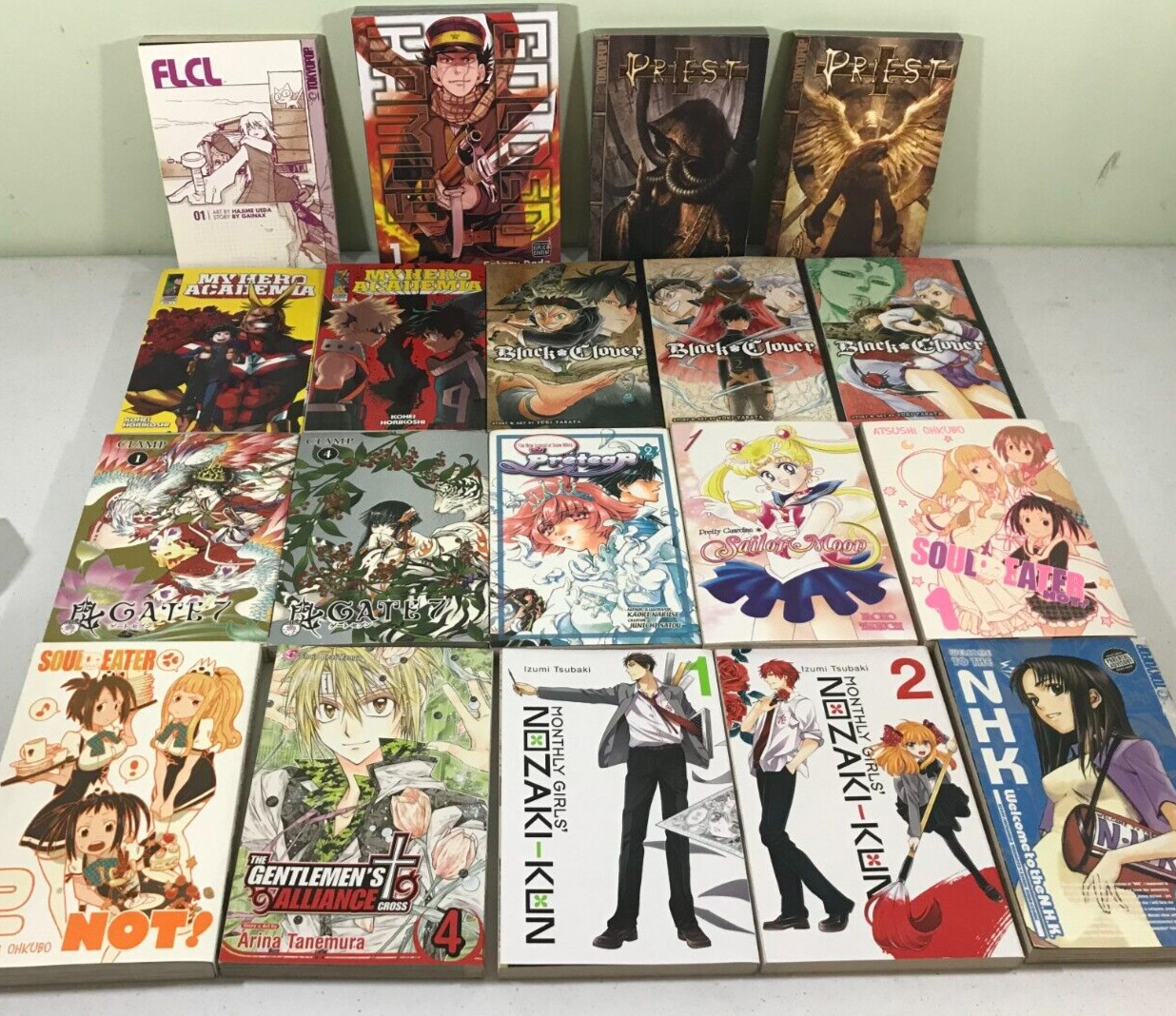 Lot 19 assorted manga comics, graphic novels: Soui Eater, Priest, Death, My Hero