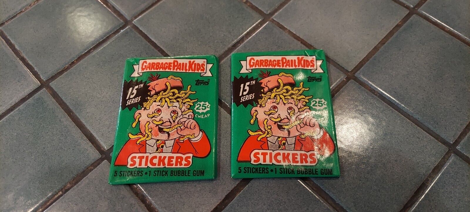 2 Garbage Pail Kids Series 15 sealed wax packs 1988 Topps GPK OS 15 unopened new