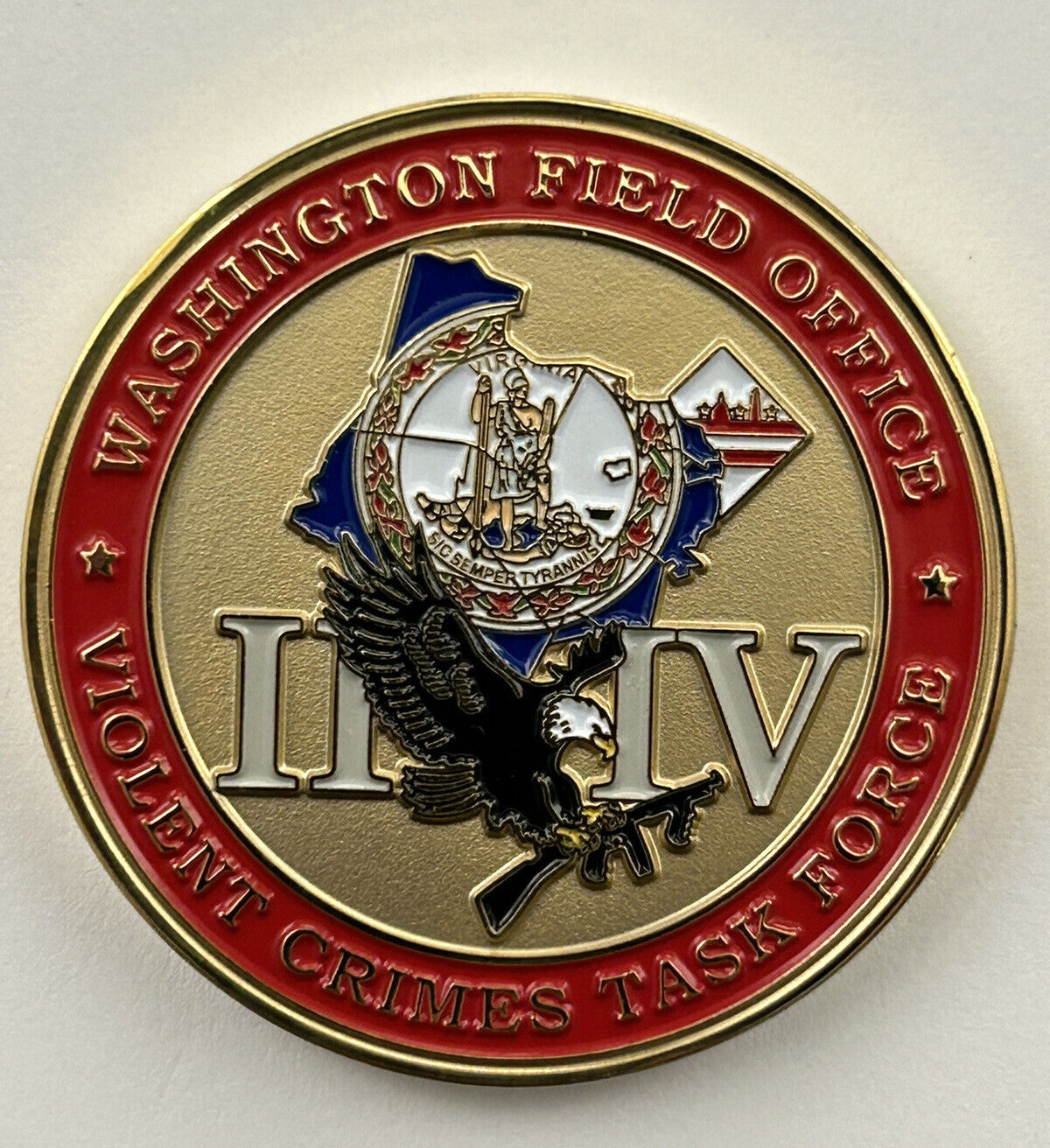 FBI WFO Washington Field Office Violent Crimes Task Force Challenge Coin