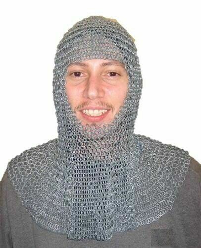 Aluminium Chain mail Armor Costume 10 mm Butted Hood High Tensile QC