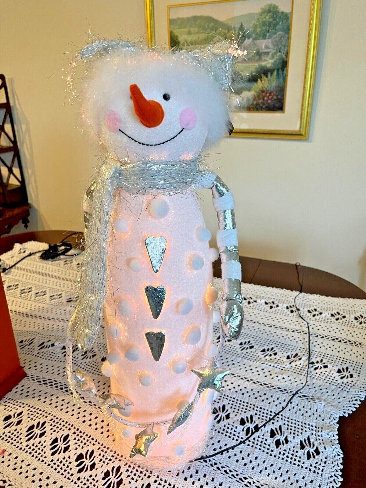 Vintage Dept 56 Fiber Optic Chilly Snowman With Adapter
