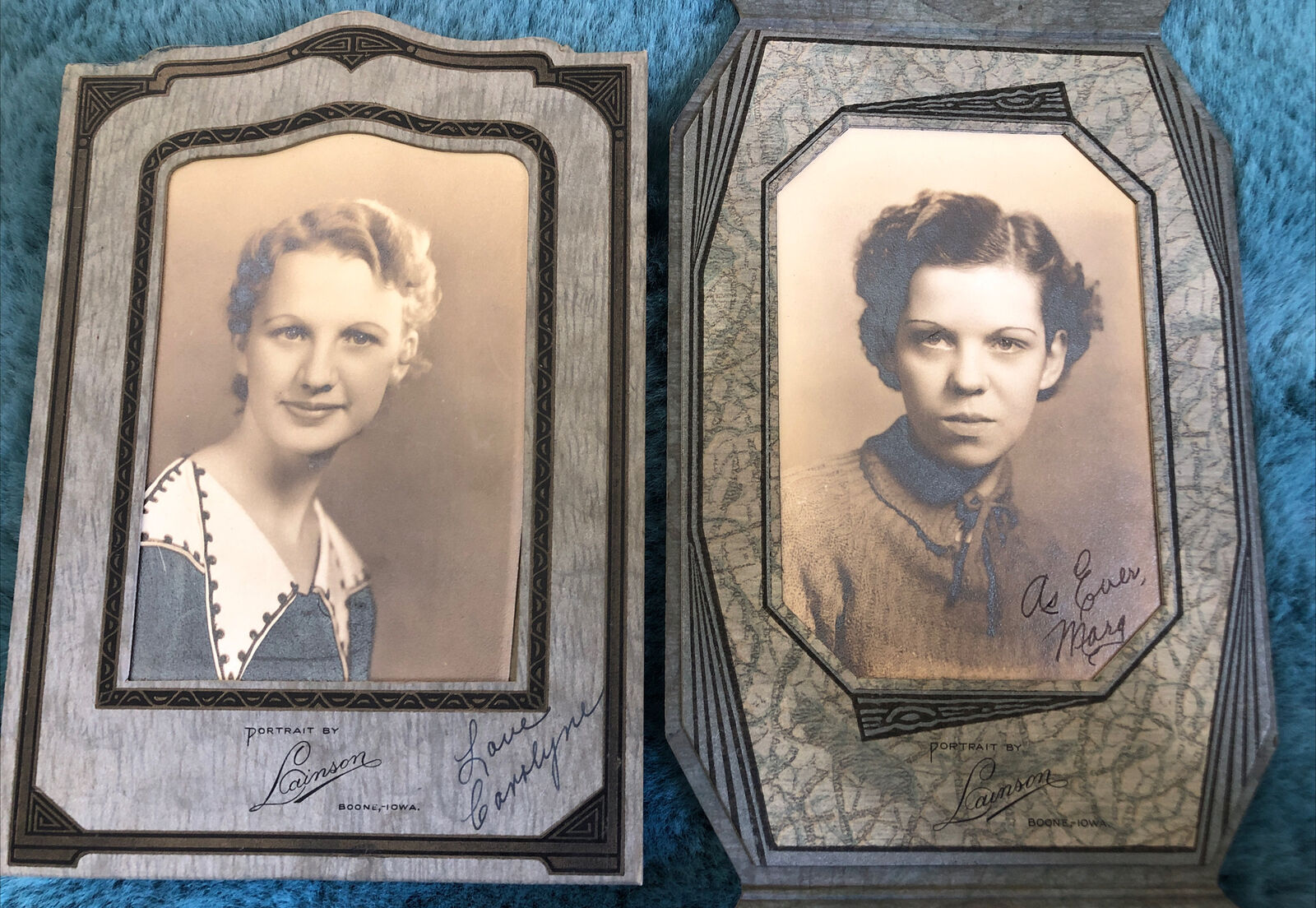 Vintage Photographs Photo Boone Iowa IA 1920s Black & White Lot Of 2 Women