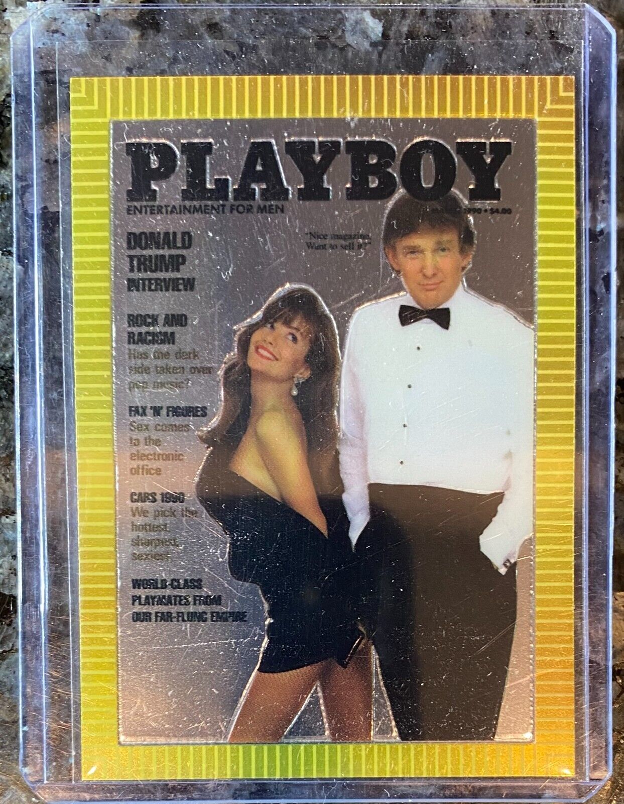 Donald Trump 1995 Playboy Chromium Cover Cards #85 March 1990