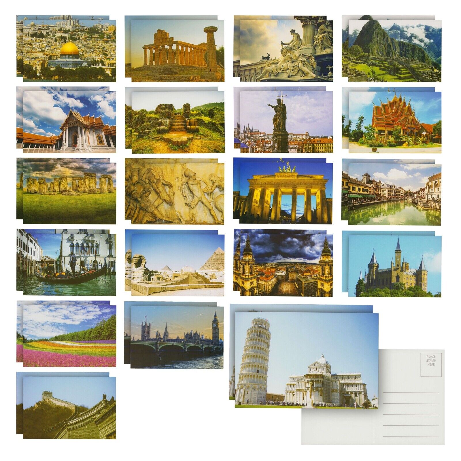 40 Pack Bulk Travel Postcards From Around the World for Mailing, 4 x 6 In
