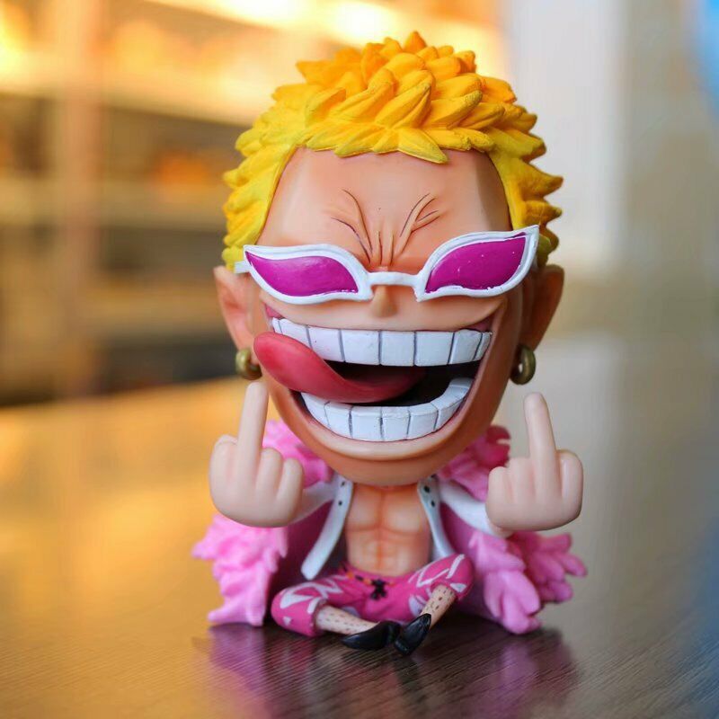 10CM One Piece Doflamingo Sarcasm Sitting PVC Anime Figure Collection Toy No BOX