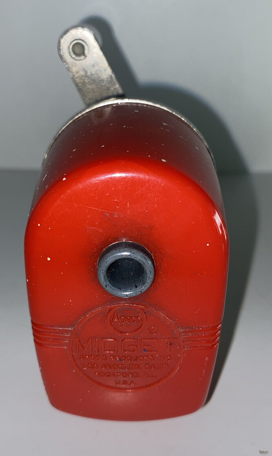 Vintage Apsco Midget Pencil Sharpener - USA Red & Gray Model
