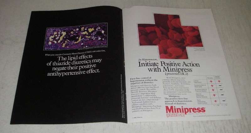1986 Pfizer Minipress Ad - The Lipid Effects of Thiazide Diuretics