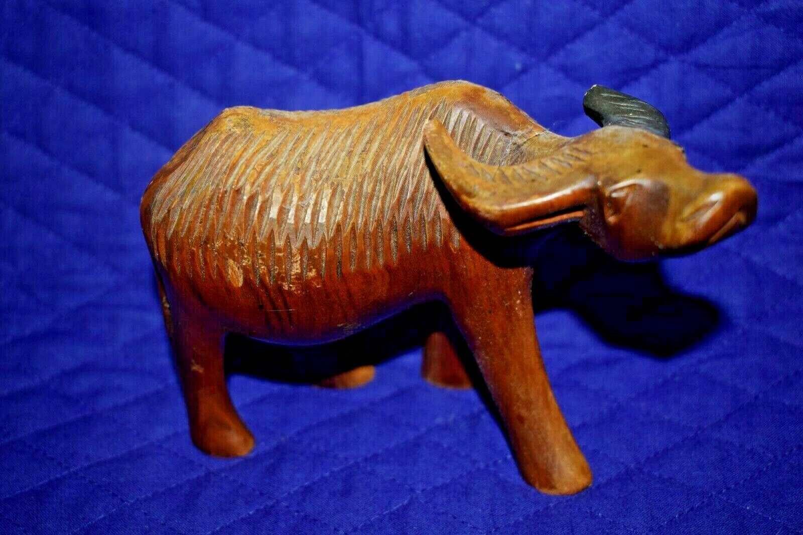 Estate: Hand Carved Water Buffalo from Trip to Africa, Not Perfect but Stunning 