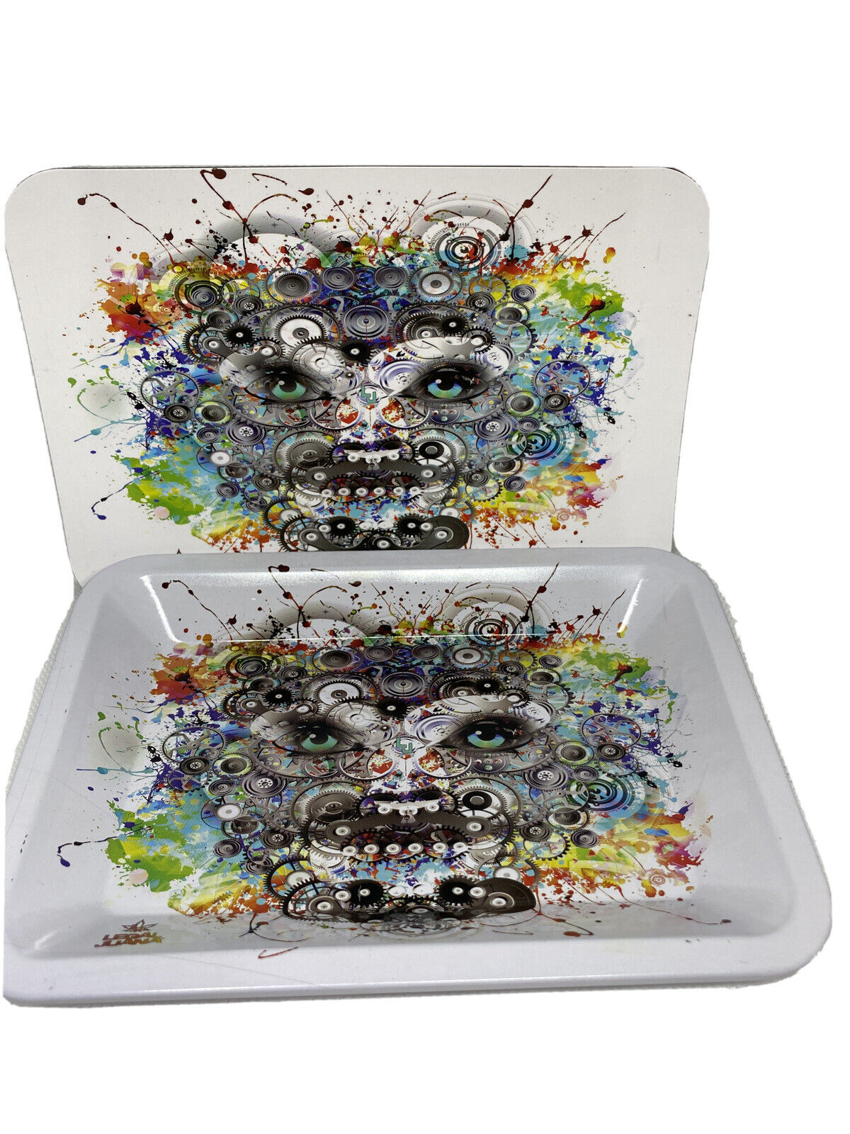 White Eyes Face Paint Rolling Tray 7 x 5 inch + Magnetic Lid Cover Combo Magnet