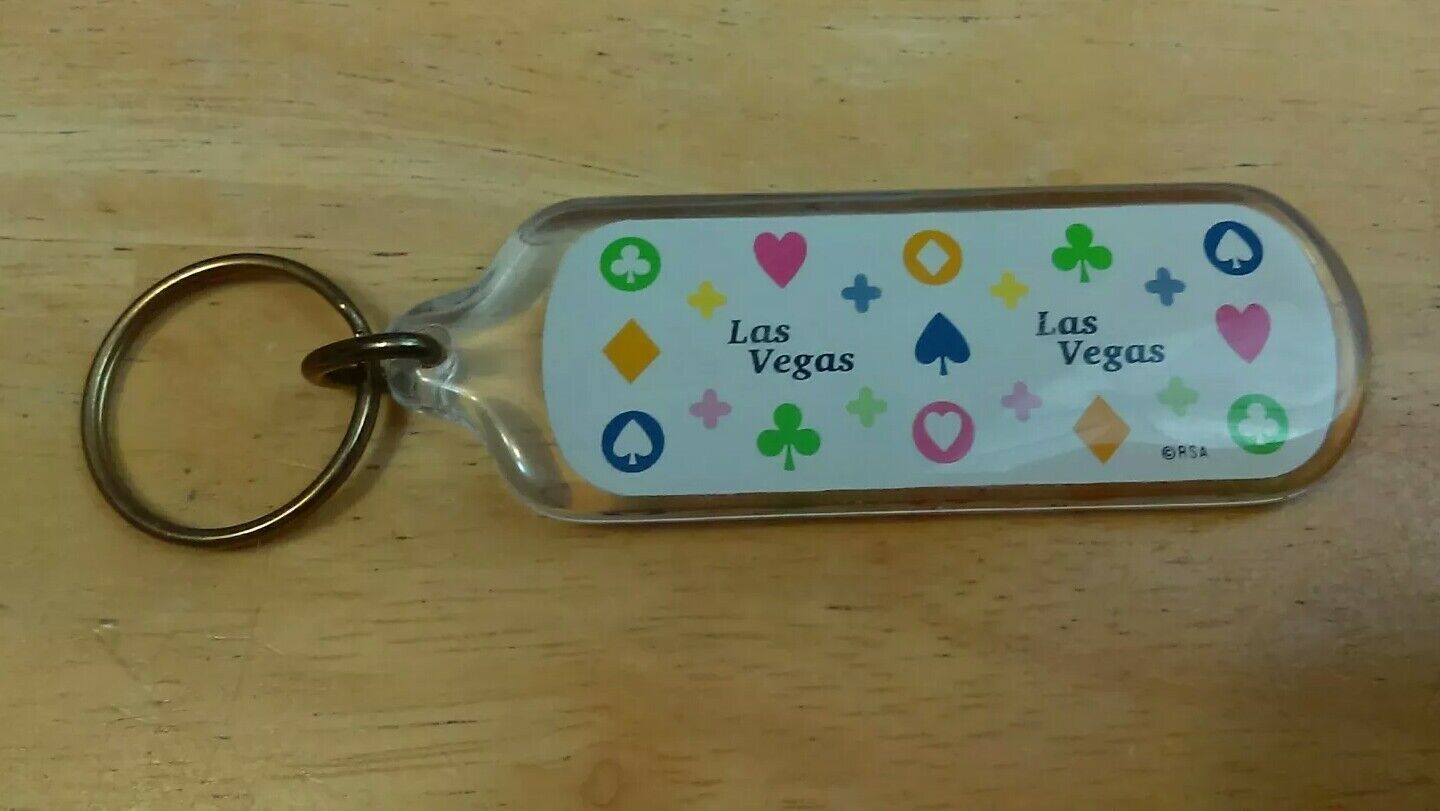 Vintage RSA Las Vegas Nevada Card Symbols Double Sided Key Chain