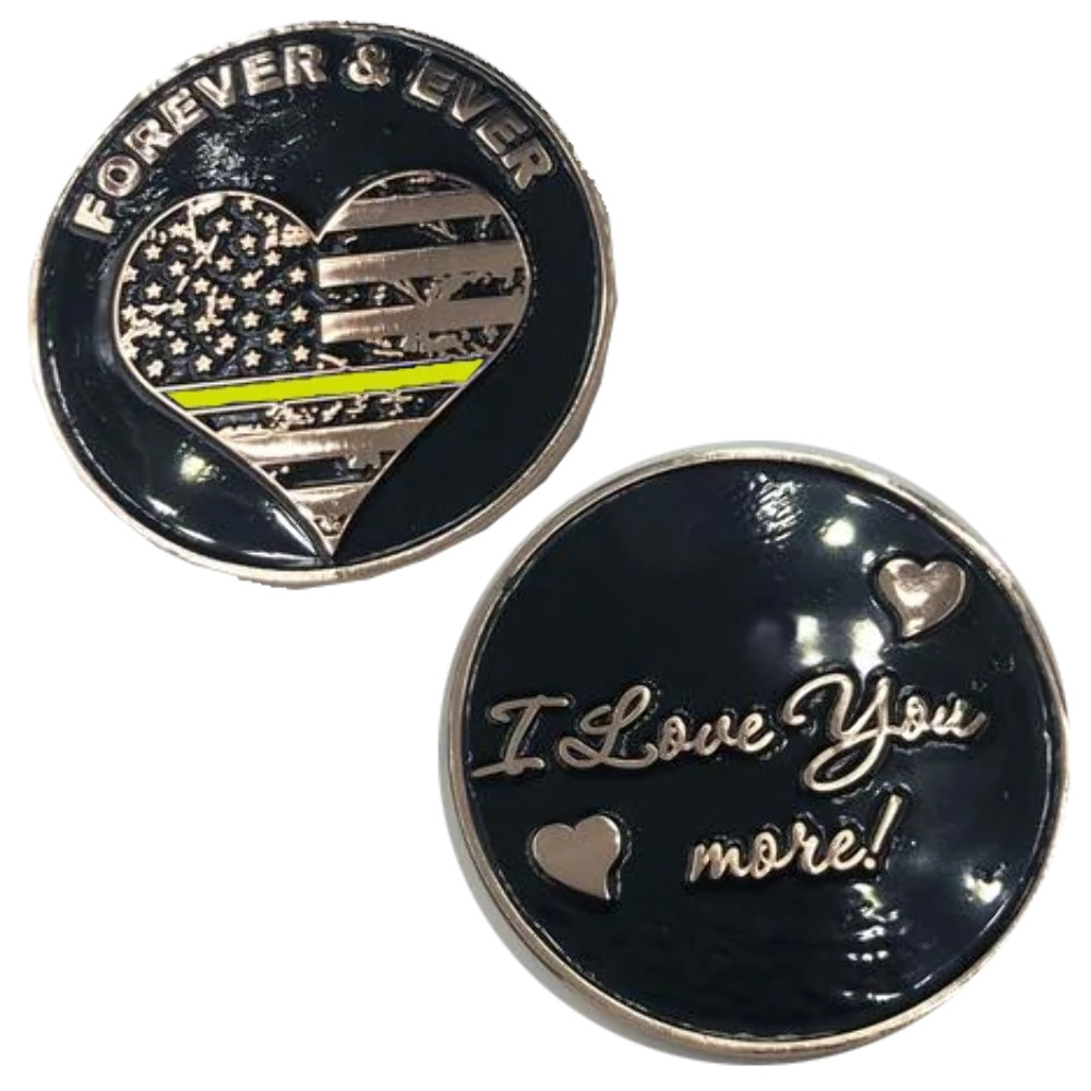 M-15 Thin Gold Line I Love You More, Forever and Ever rose gold heart flag Dispa