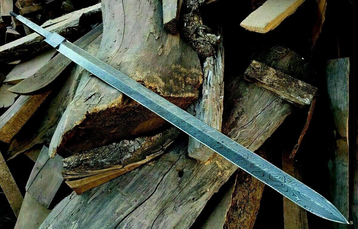 Custom Handmade Knife King's Damascus Steel Double edge Sword Blank 