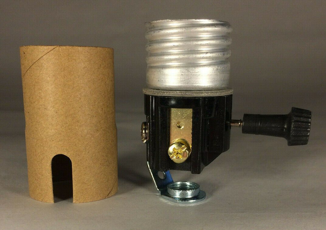 New On/Off Turn Knob Lamp Socket Interior w/ 1/8F Hickey & Paper Insulator 110i