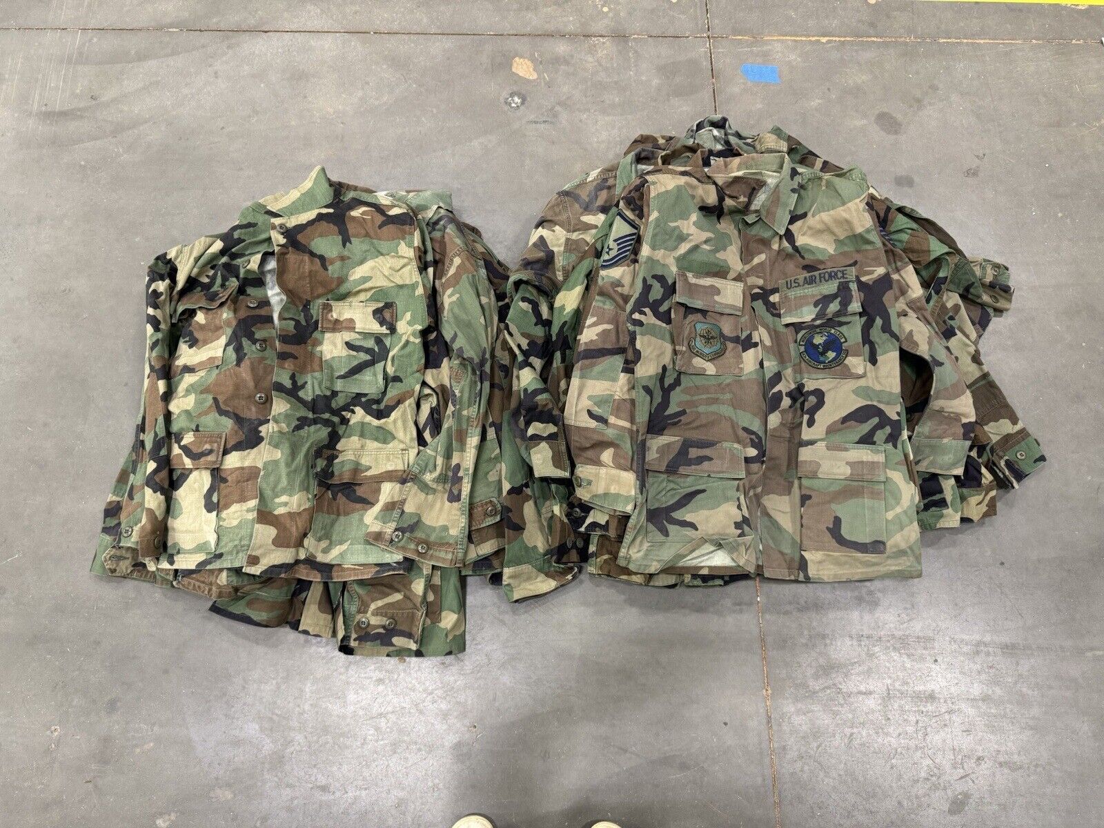 Woodland Camo Military BDU Shirt Medium Long Cold Weather Army