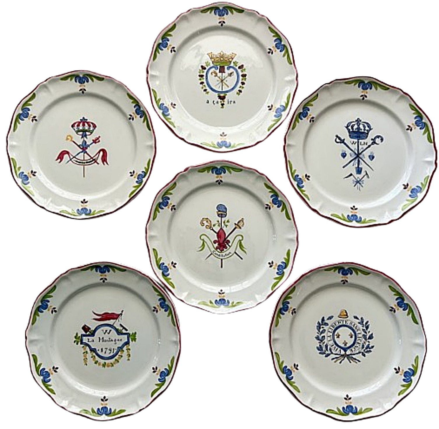 Six Vintage French Revolution Bicentennial Plates from Saint Amand