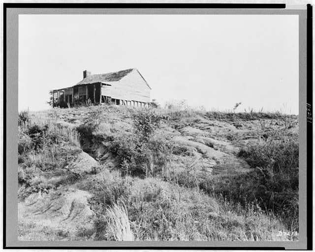Spartanburg,South Carolina,Deteriorated House,Eroded Soil,Soil Erosion,1935
