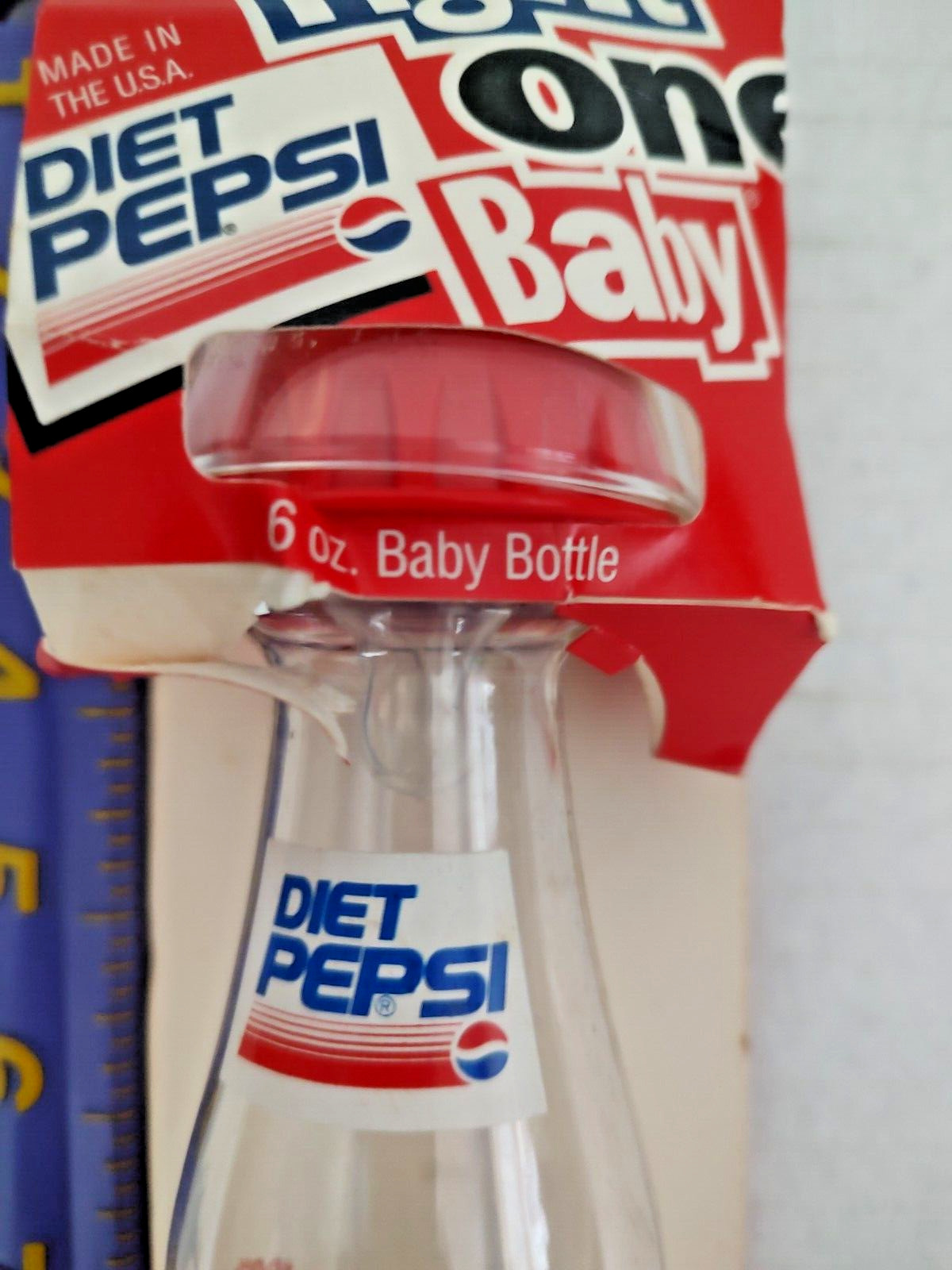 Vintage Diet Pepsi Baby Bottle NIP New Made USA Munchkin Bottling Inc 6 oz 1992