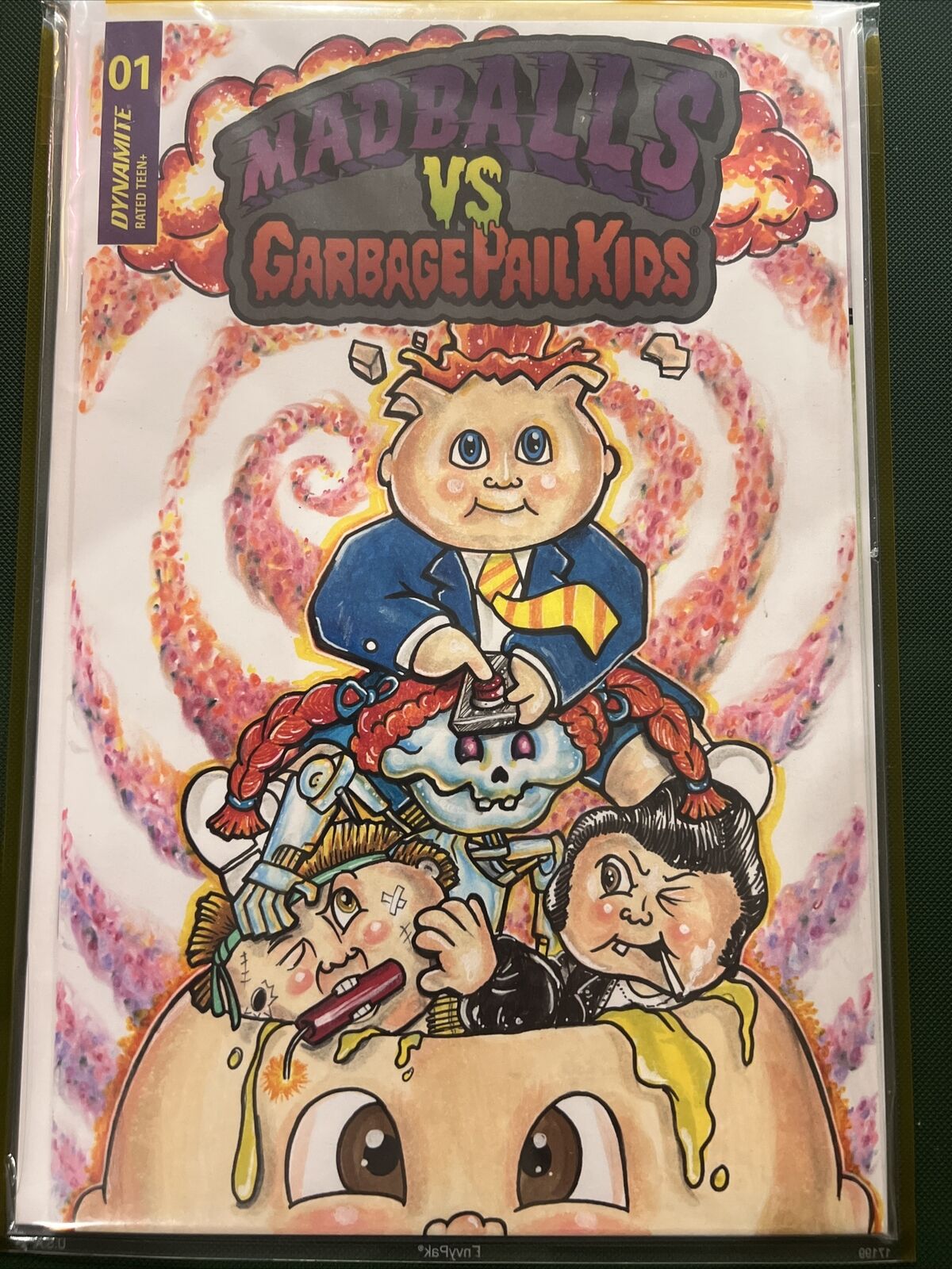 Mad Balls Versus Garbage Pail Kids Quentin Baker 1/1 Art Cover