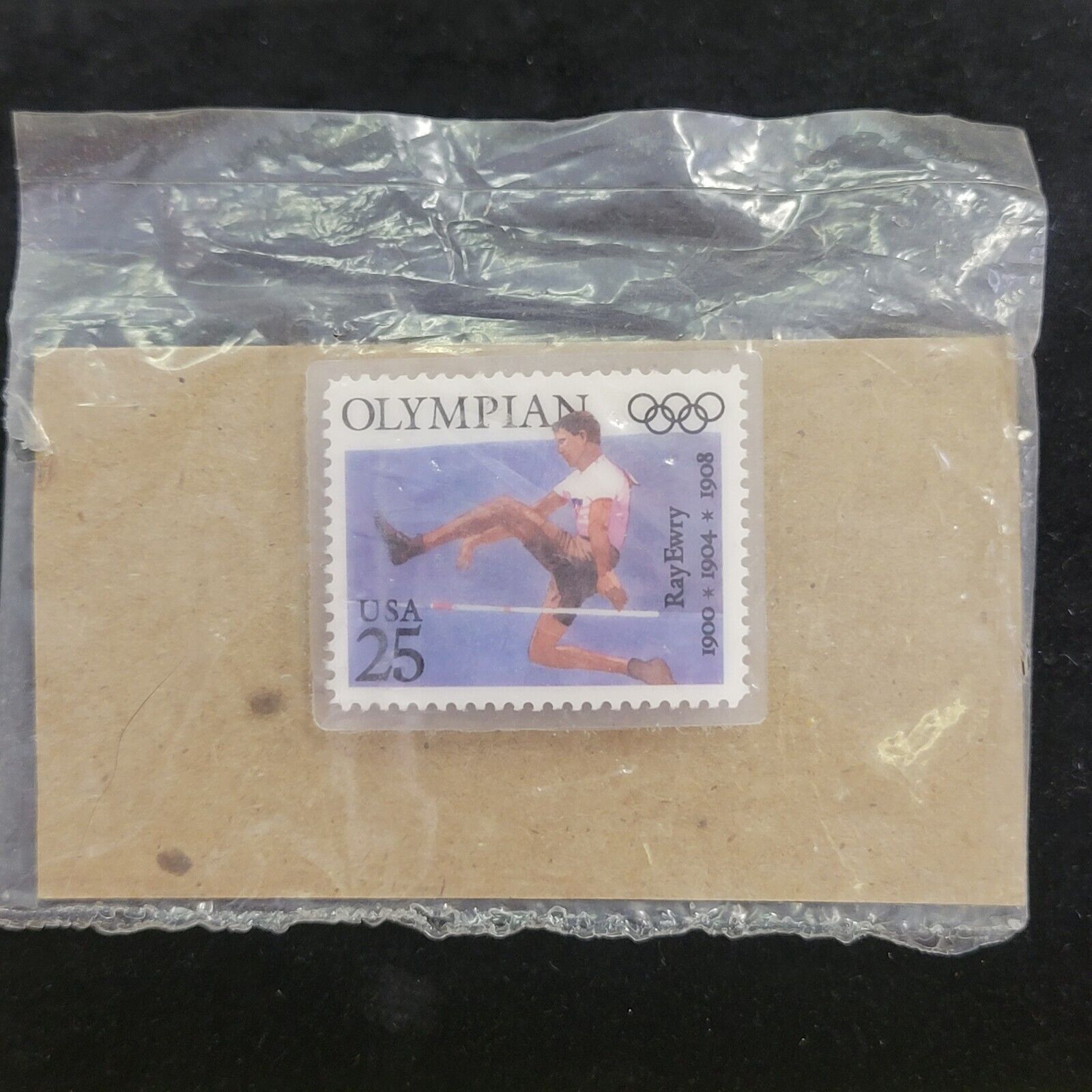 RAY EWRY Track & Field 1900s Olympian USPS Stamp Lapel Pin Laminated Sealed